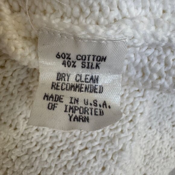 Margaret O"Leary Ivory Cotton Silk Blend Hood Zip Front Cardigan Sweater Size S - Picture 16 of 17